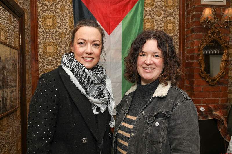 Méabh O'Connell and Brónagh Moynihan at a charity event organised by the Cork Palestine Solidarity Campaign to raise funds for the people of Gaza which took place at Il Padrino, Cook Street, Cork. - Picture: David Creedon