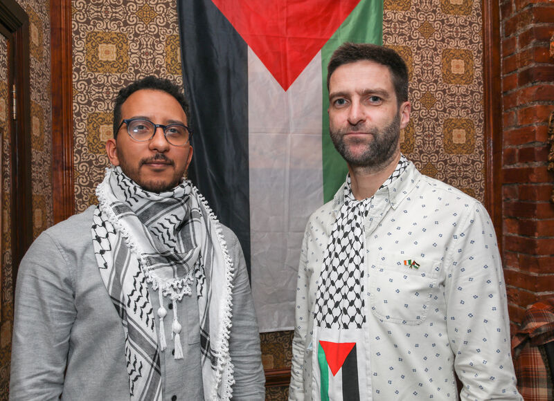 Latif Midoume and Tom O'Halloran at the charity event. Picture: David Creedon