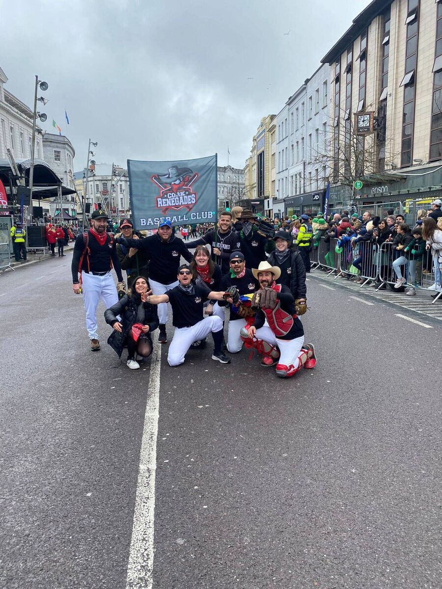 The Cork Renegades Baseball club taking part in the St Patrick's Day parade in Cork last year. The Cork Renegades Baseball club taking part in the St Patrick's Day parade in Cork last year.