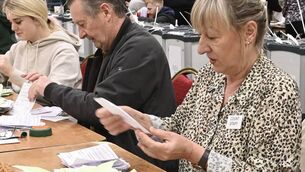 <p class="contextmenu internal_Caption">The referendum count at Nemo Rangers, Cork, on Saturday. Picture: Larry Cummins </p>