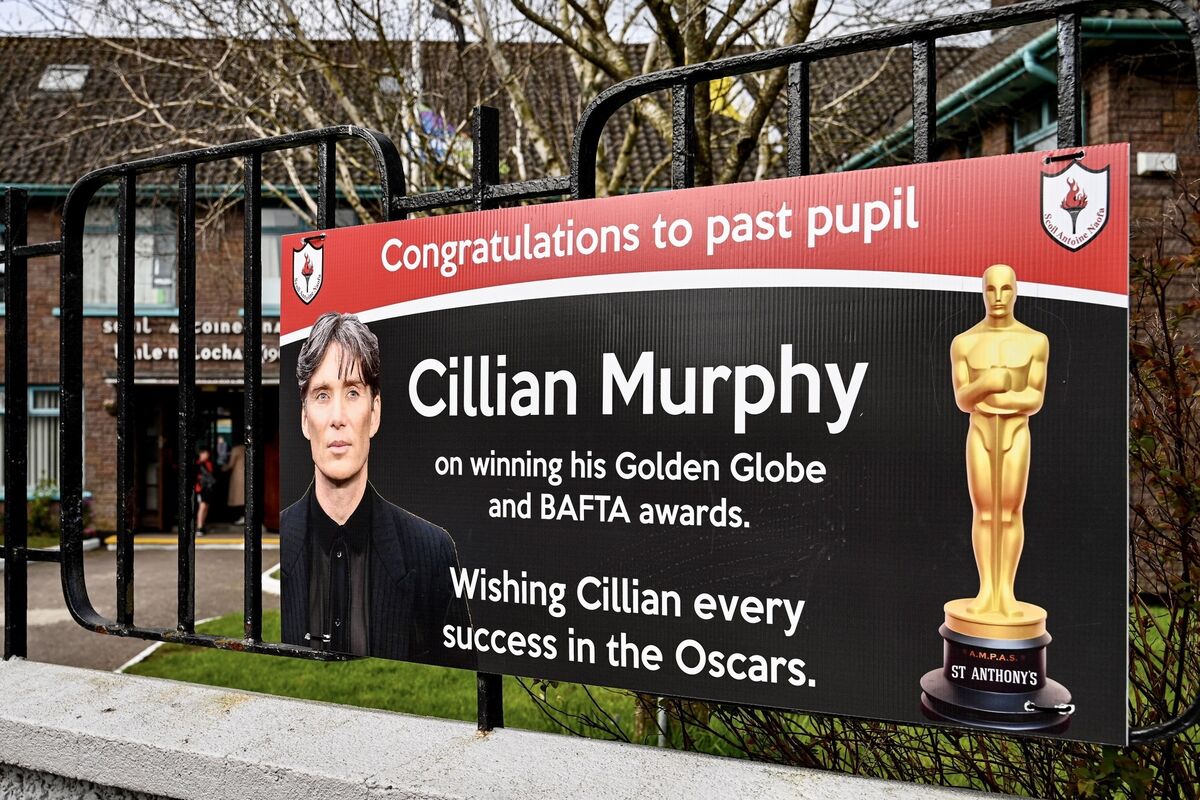 Messages of congratulations on display in St Anthony’s boys primary school today following past pupil, Cillian Murphy’s Oscar win last night. Picture by Chani Anderson Messages of congratulations on display in St Anthony’s boys primary school today following past pupil, Cillian Murphy’s Oscar win last night. Picture by Chani Anderson