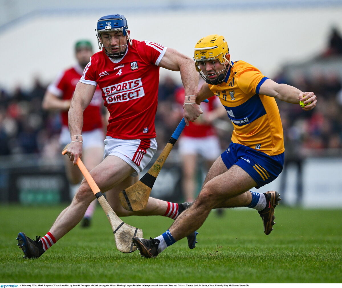 Cork captain Seán O'Donoghue, seen here in action against Mark Rodgers of Clare, is back in the starting lineup for the trip to Wexford. Picture: Ray McManus/Sportsfile Cork captain Seán O'Donoghue, seen here in action against Mark Rodgers of Clare, is back in the starting lineup for the trip to Wexford. Picture: Ray McManus/Sportsfile