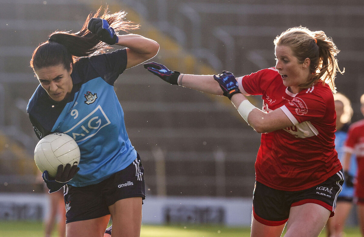 Cork's Roisin Phelan challenges Dublin's Eilish O'Down during the TG4 All-Ireland Ladies Senior Football Championship semi-final last year. Roisin has confirmed her retirement from inter-county football. Picture: INPHO/Lorraine O’Sullivan