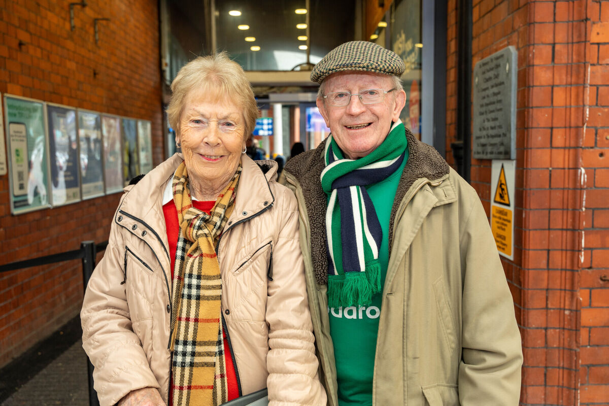 Bob and Nora Quinn from Kinsale heading to Dublin in support of Ireland in the Six Nations tournament today in Dublin.