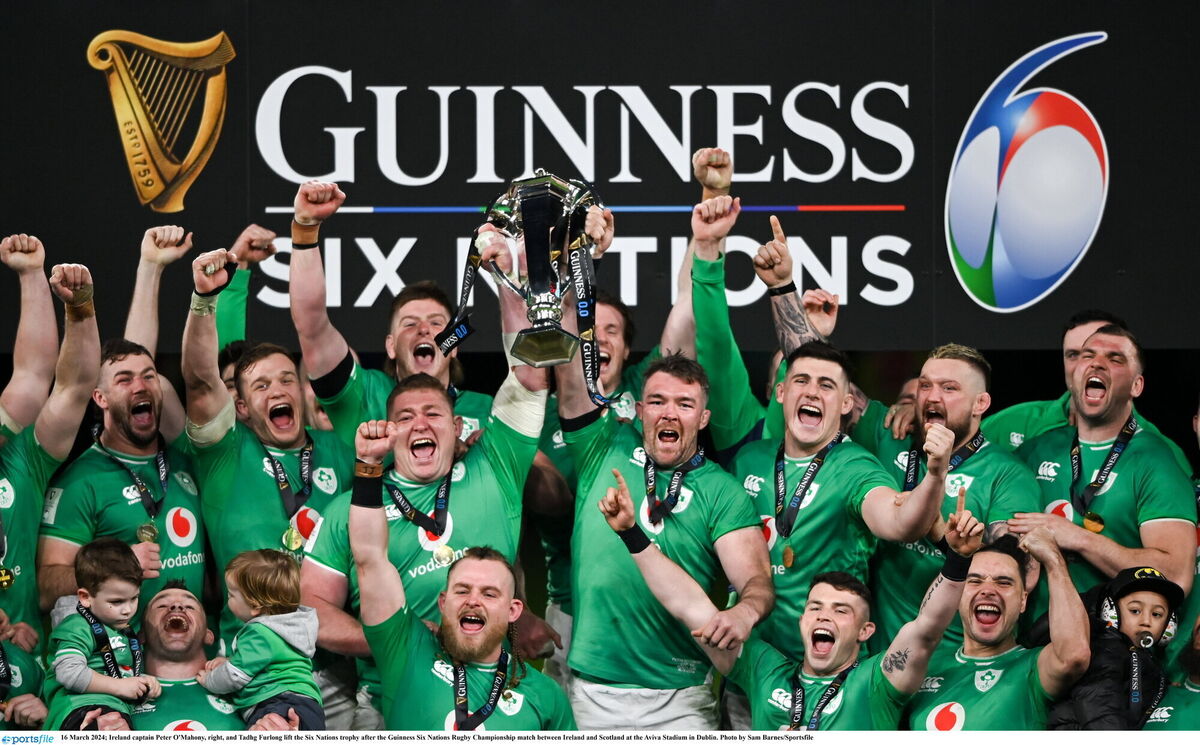 Ireland celebrate with the Six Nations. Picture: Sam Barnes/Sportsfile
