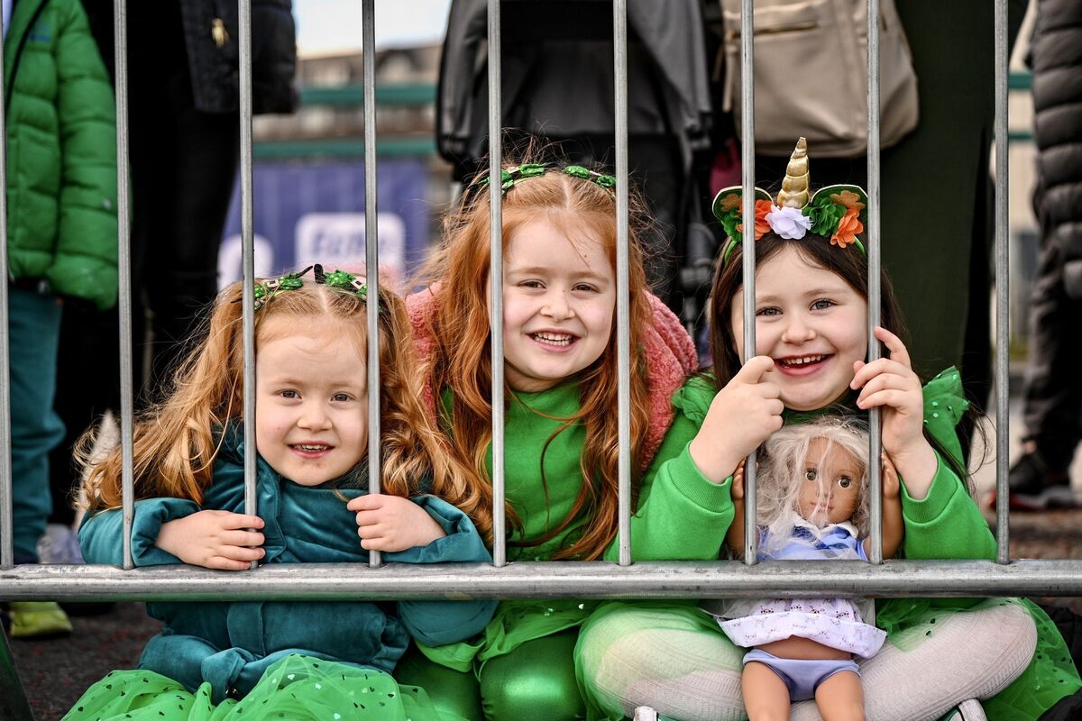  Pictured at the 2024 Cork St. Patrick’s Day Parade were Ruby and Penny O’Connell, Dunamore with Olivia McCarthy, Carrigaline. Picture: Chani Anderson.