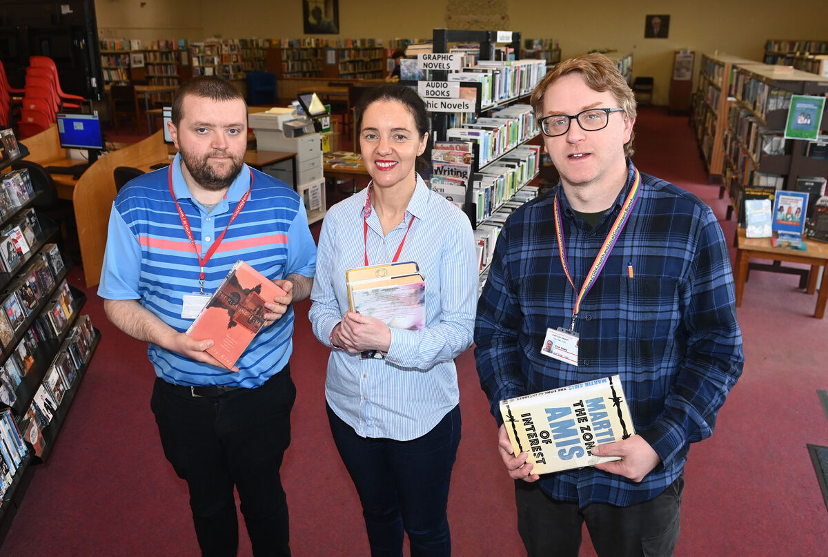 Eoin Healy, library assistant; Caroline Lynch, senior librarian and Donal O'Driscoll, senior librarian at Mayfield library. Picture; Eddie O'Hare Eoin Healy, library assistant; Caroline Lynch, senior librarian and Donal O'Driscoll, senior librarian at Mayfield library. Picture; Eddie O'Hare