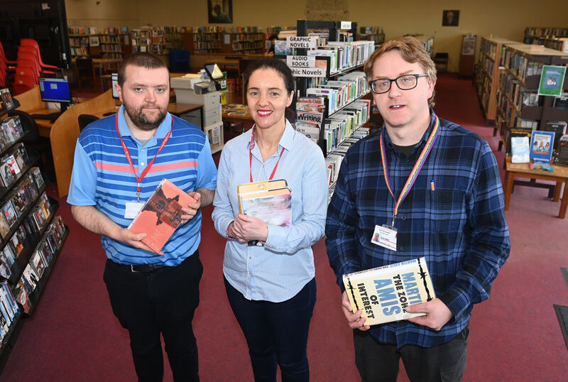 Eoin Healy, library assistant; Caroline Lynch, senior librarian and Donal O'Driscoll, senior librarian at Mayfield library. Picture; Eddie O'Hare