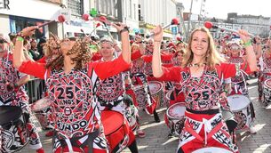 <p class="contextmenu internal_Caption">Batala samba drummers, awarded Best Performers at the St Patrick’s Day parade in Cork city. Picture: Larry Cummins</p>