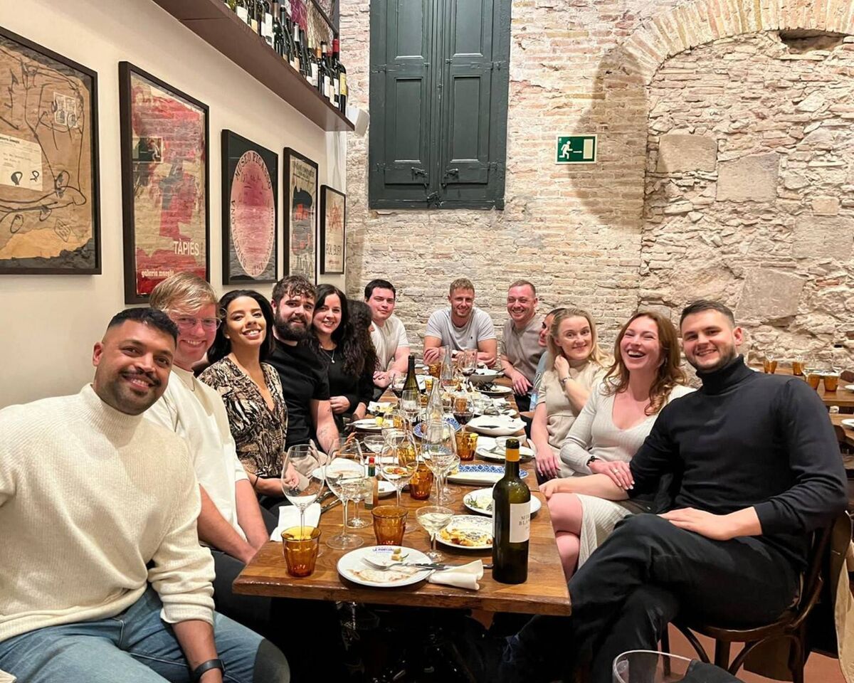 Enjoying a night out. Enjoying a night out.