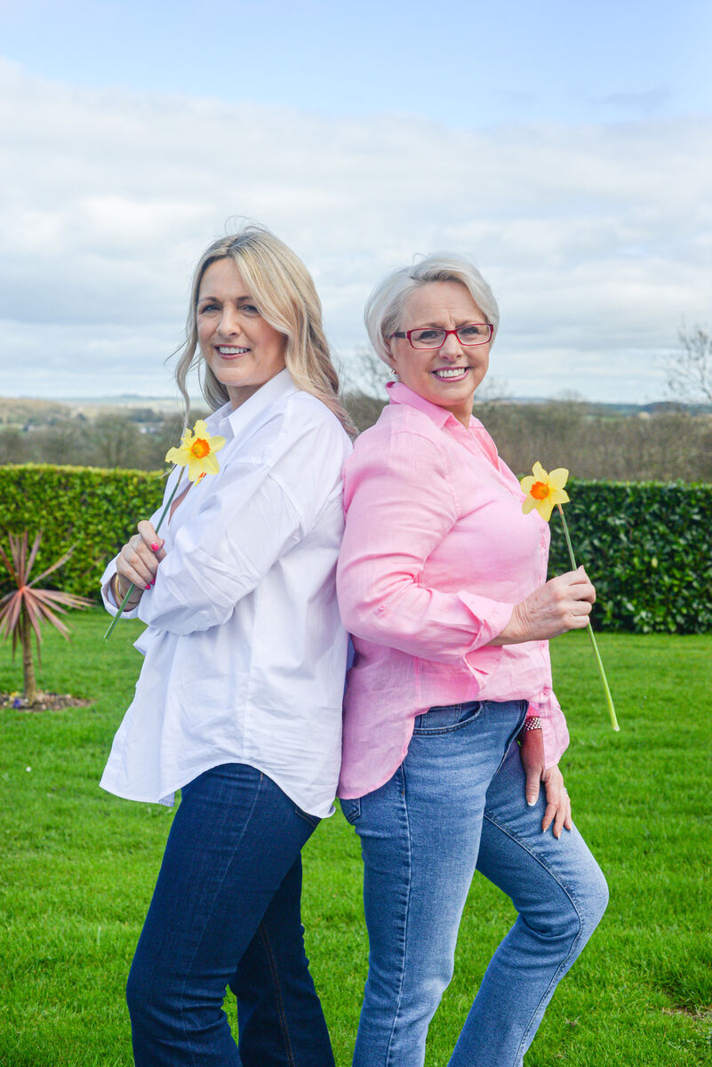 Natalie Cambridge (left) pictured at home in Whites Cross with her sister, Pamela Meldrum, ahead of the Irish Cancer Society's annual Daffodil Day, which takes place on Friday, March 22. Picture: Cian O'Regan.