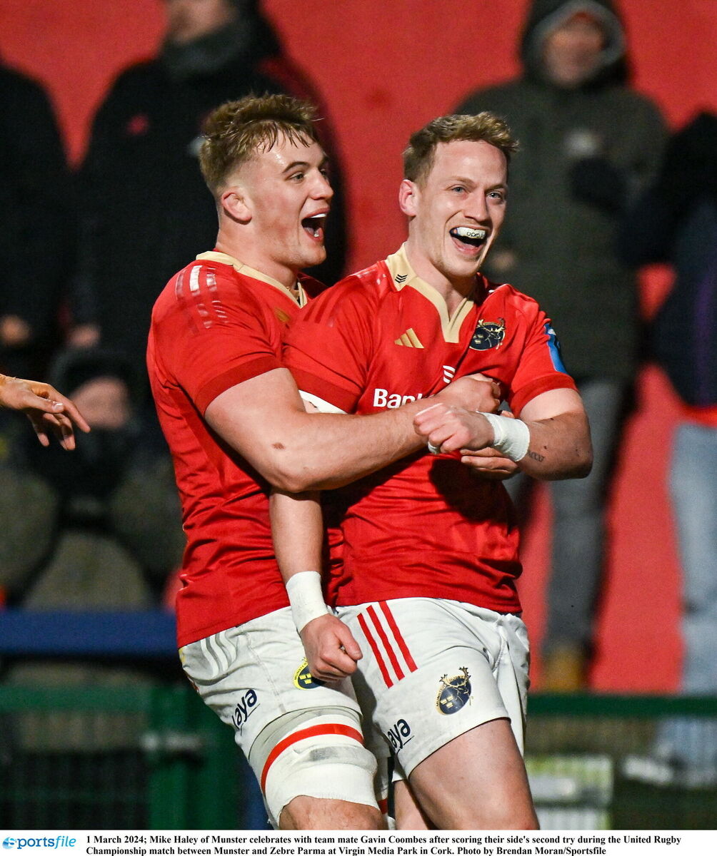 Mike Haley and Gavin Coombes are key players for Munster at this phase of the season. Picture: Brendan Moran/Sportsfile