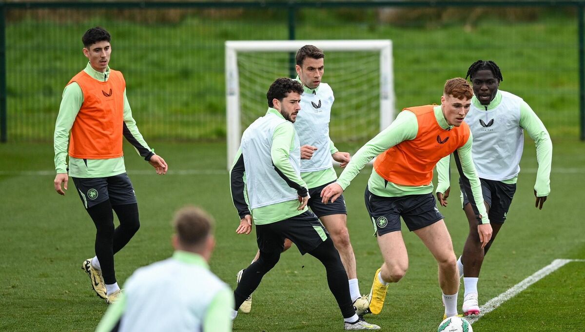 Jake O'Brien in Republic of Ireland training at the FAI National Training Centre in Abbotstown, Dublin. Picture: Stephen McCarthy/Sportsfile