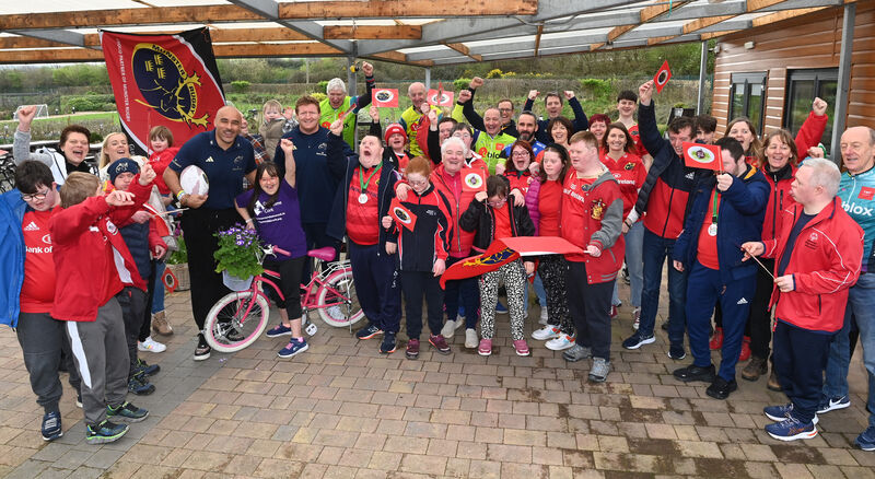DOWN Syndrome Cork’s Field of Dreams hosted Munster rugby stars Stephen Archer and Simon Zebo to launch its Saddle Up for Down Syndrome fundraising cycle, in honour of World Down Syndrome Day, which was yesterday. Pic Larry Cummins