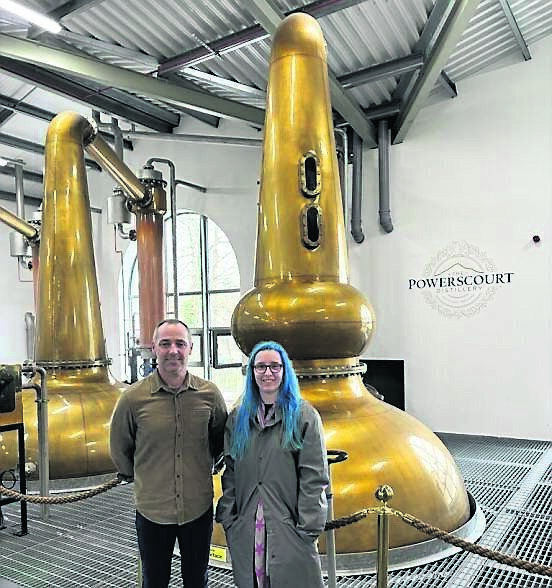 Chynna Jones and Peter Conway at Powerscourt Distillery. Chynna Jones and Peter Conway at Powerscourt Distillery.