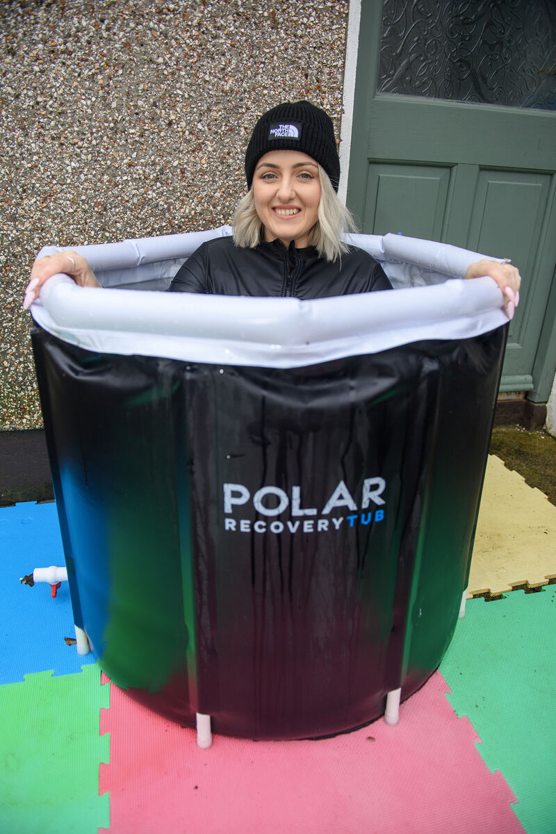Melanie Burke enjoying an ice bath at her home in Frankfield, Cork. Picture Dan Linehan Melanie Burke enjoying an ice bath at her home in Frankfield, Cork. Picture Dan Linehan