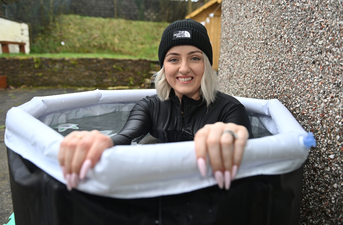 Melanie Burke enjoying an ice bath at her home in Frankfield, Cork. Picture Dan Linehan Melanie Burke enjoying an ice bath at her home in Frankfield, Cork. Picture Dan Linehan