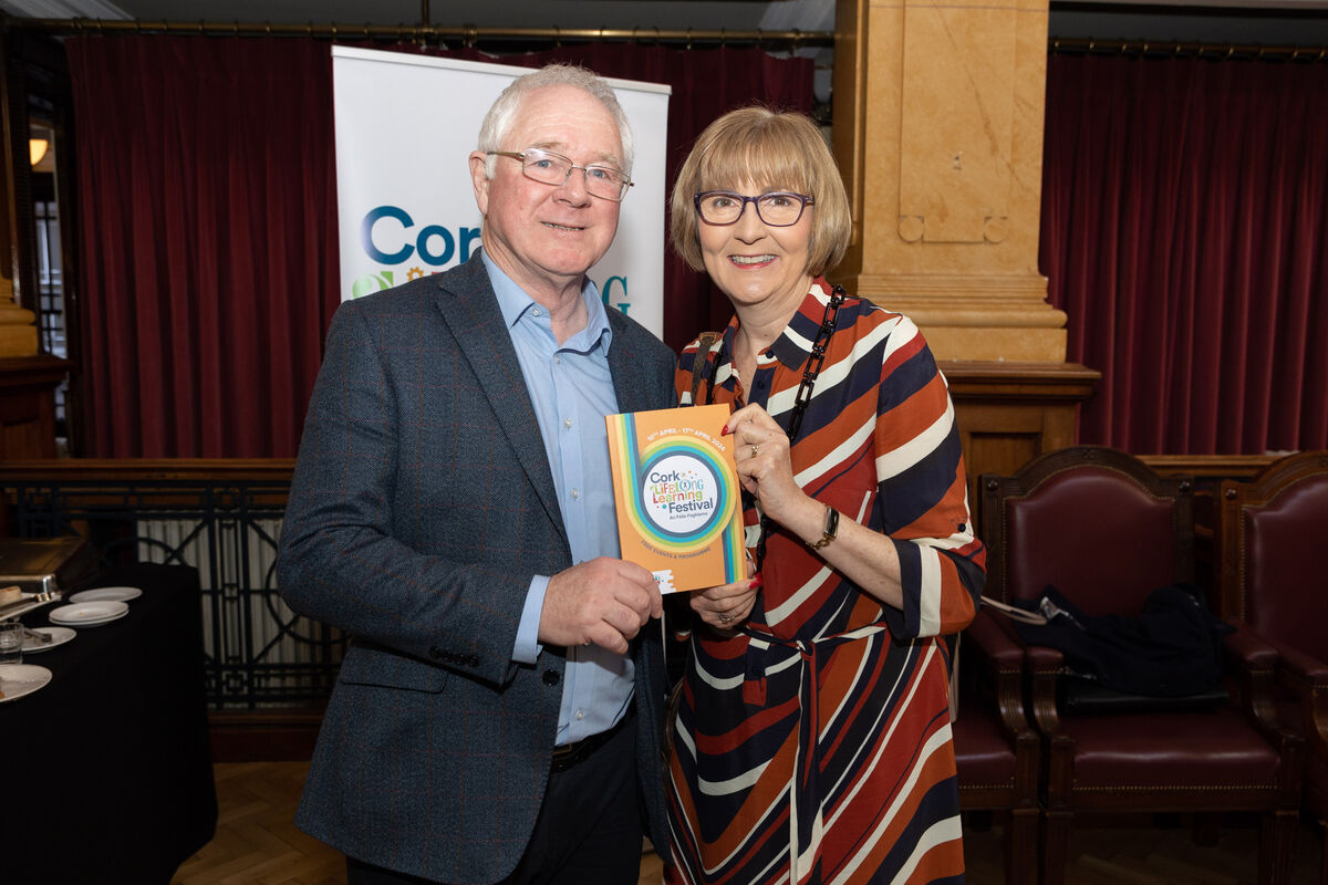 Former president of MTU Dr Barry O’Connor and president of MTU Prof Maggie Cusack at the launch of the 19th Cork Life Long Learning Festival.