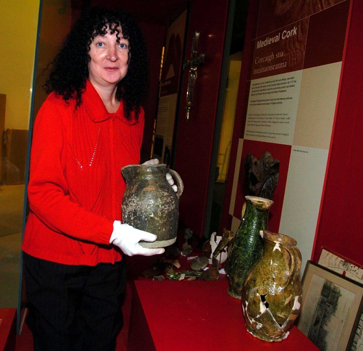 Pictured in 2007: Stella Cherry, then curator of Cork Public Museum, with medieval pottery at the museum. Picture: Maurice O'Mahony Pictured in 2007: Stella Cherry, then curator of Cork Public Museum, with medieval pottery at the museum. Picture: Maurice O'Mahony