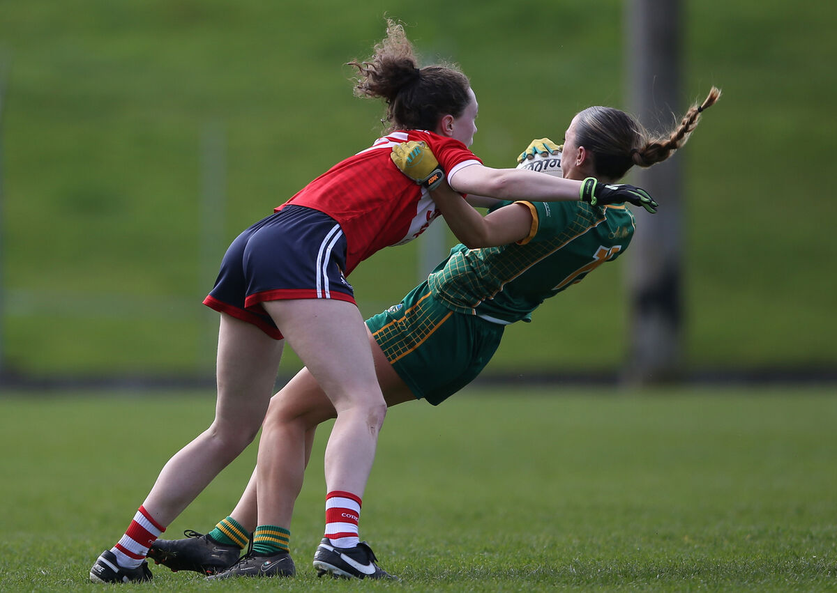 Abbie O'Mahony battles Ella Moyles of Meath. Picture: INPHO/Leah Scholes Abbie O'Mahony battles Ella Moyles of Meath. Picture: INPHO/Leah Scholes