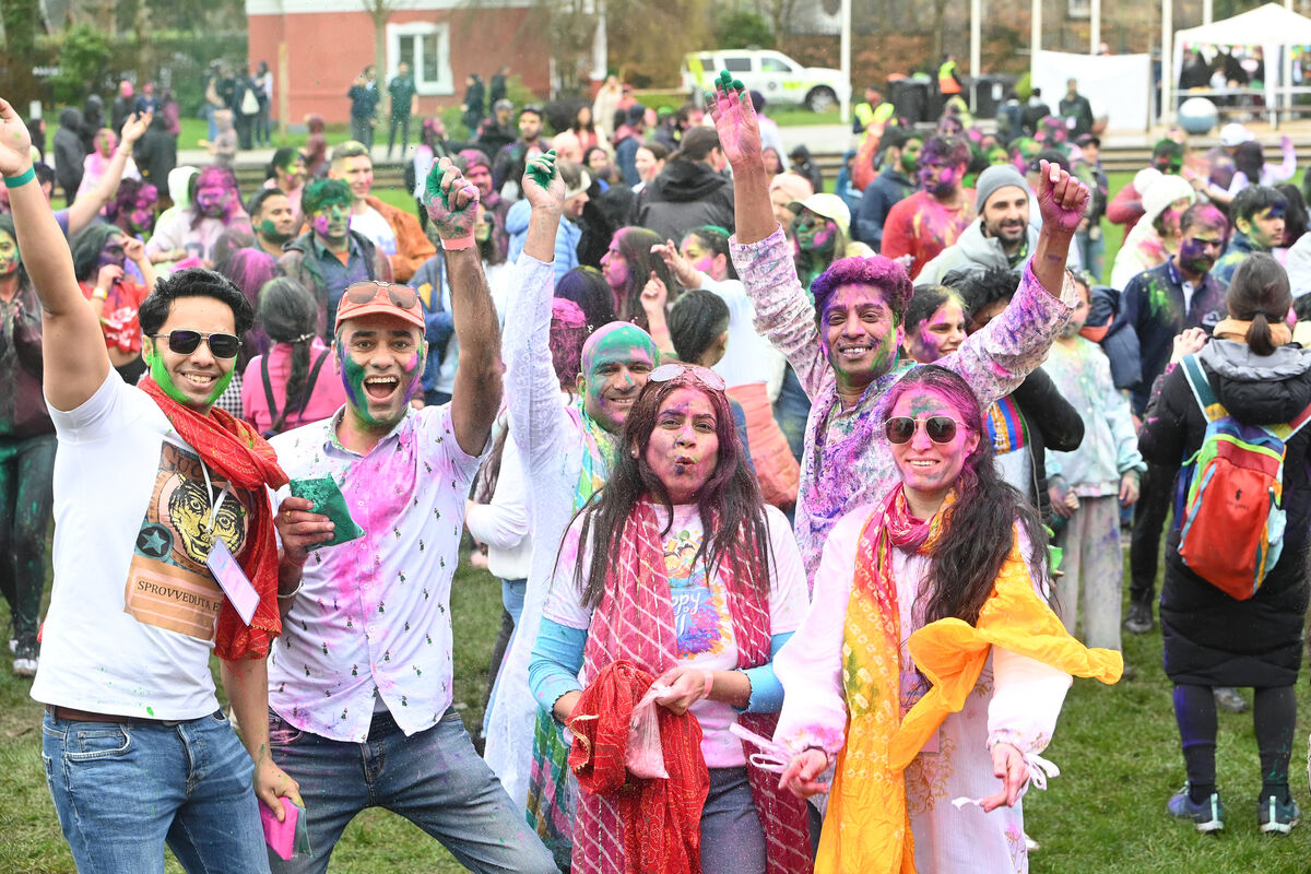  Participants covered in coloured paint powder at the celebrations. Pic; Larry Cummins
