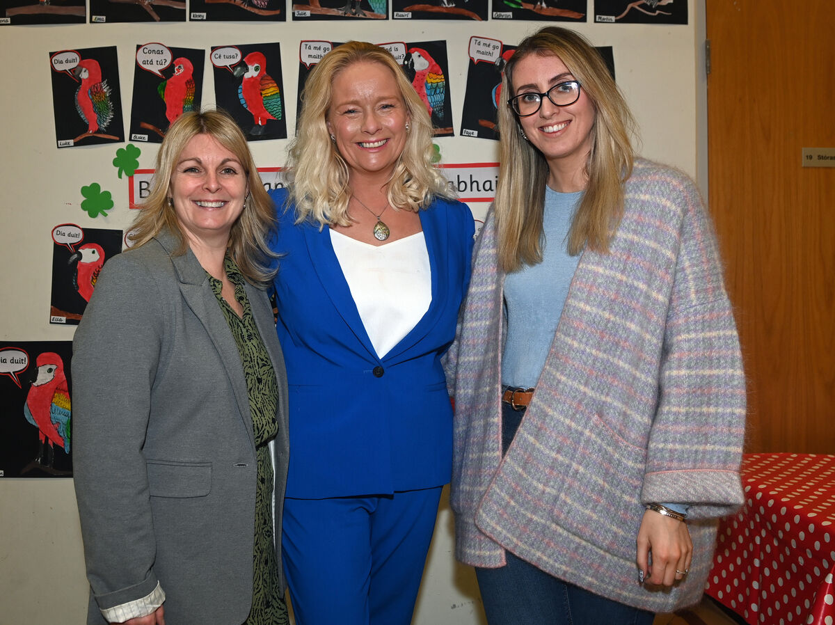 Louise Cusack, Muriel O'Grady and Richeal Nic Gearailt at the launch of Gaelscoil de hÍde commemorative book to mark 40 years in Fermoy. Picture: Eddie O'Hare.
