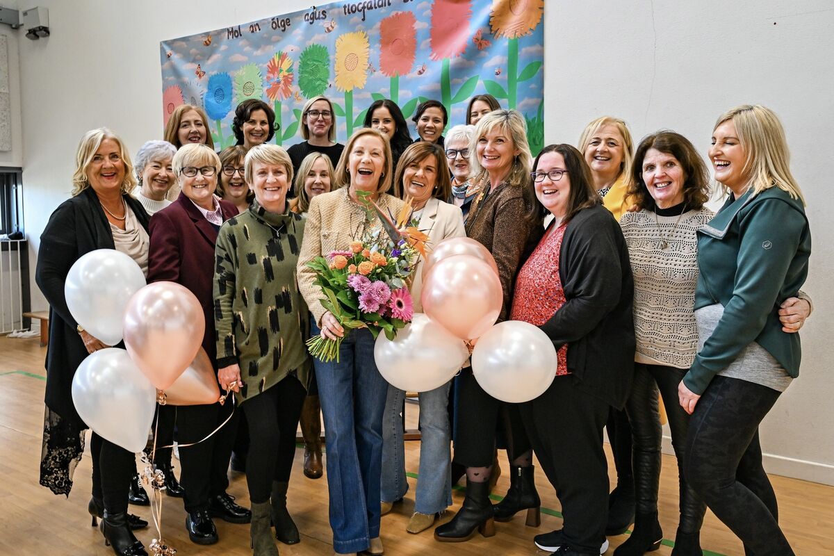 Ann O’Donovan (centre front) with some of her colleagues at her retirement celebration on Friday. Picture: Chani Anderson. Ann O’Donovan (centre front) with some of her colleagues at her retirement celebration on Friday. Picture: Chani Anderson.