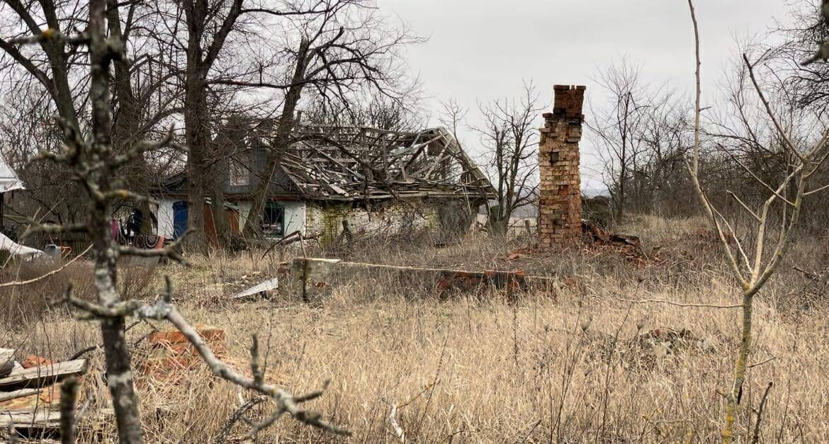A bombed-out family home in the village of Kukhari, some 56 miles from Kyiv. Picture: Brian Staveley.