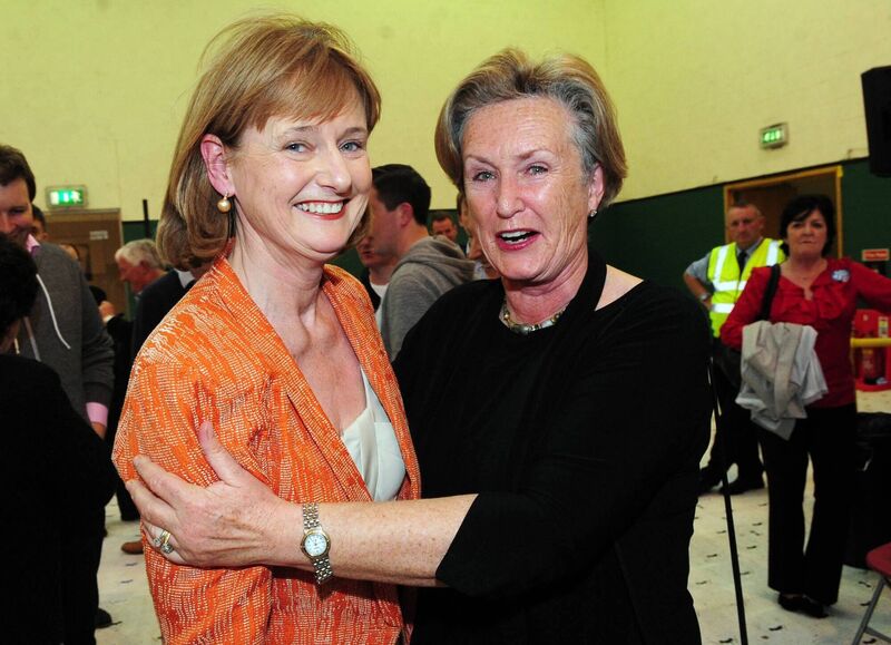 Fine Gael's Deirdre Clune with former MEP Avril Doyle after being elected to the European parliament for Ireland South at the count centre at Nemo Rangers GAA club in Cork back in 2014.  Picture: Eddie O'Hare