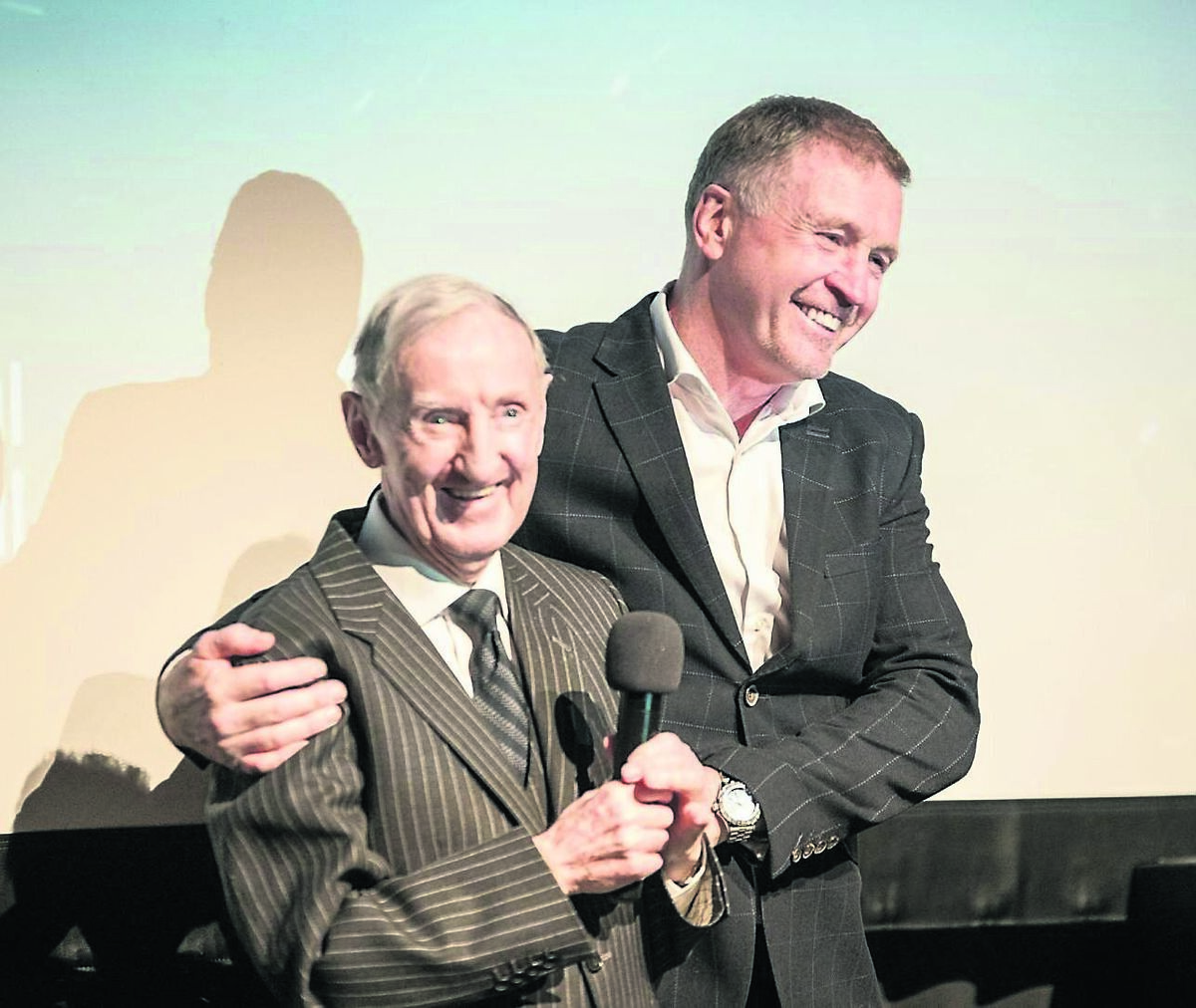 Boxer Steve Collins (right) with Noel C Duggan at the world premiere of One Night In Millstreet. Picture: Jed Niezgoda Boxer Steve Collins (right) with Noel C Duggan at the world premiere of One Night In Millstreet. Picture: Jed Niezgoda