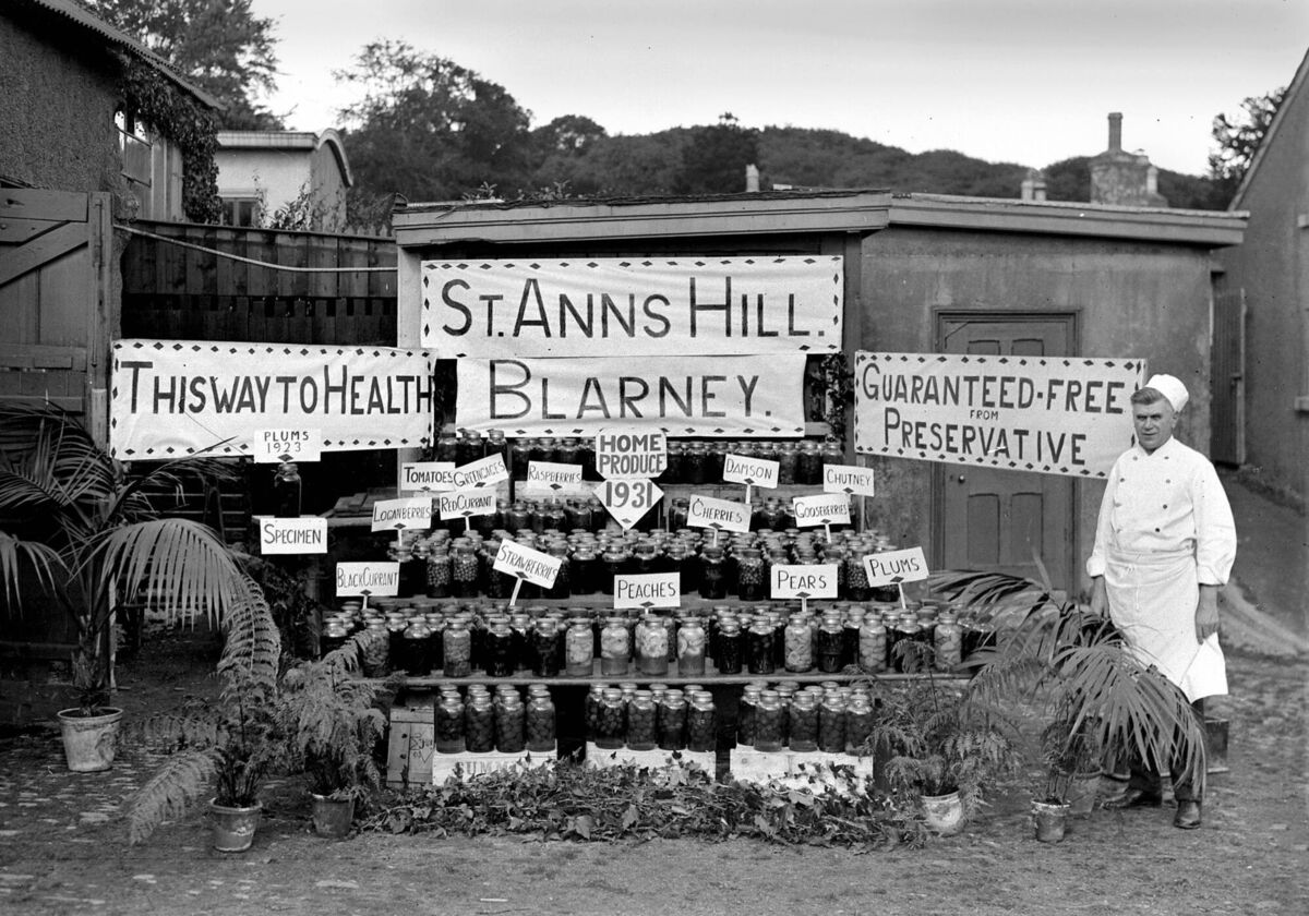 Fruit produce displayed by the head chef of St. Annes Hydro, Blarney in October, 1931.