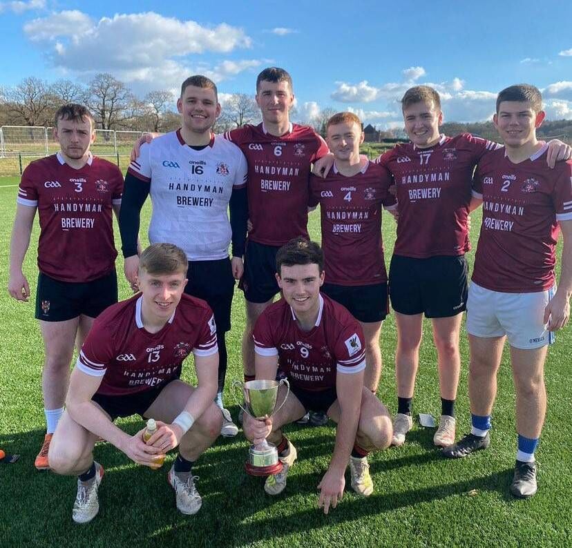 Aaron O'Sullivan (bottom left) with teammates celebrating their success.