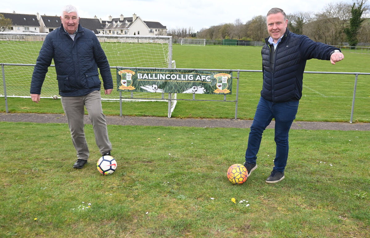 Councillors Derry Canty (left) and Colm Kelleher at Ballincollig AFC. Picture: Eddie O'Hare Councillors Derry Canty (left) and Colm Kelleher at Ballincollig AFC. Picture: Eddie O'Hare