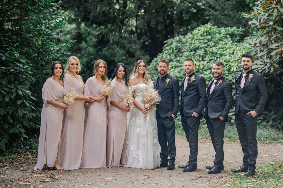 The bridal party included Natalie’s sister Lydia (Maid of Honour), along with bridesmaids Lucy (Kieran’s sister), and friends Katie and Sarah. Gary was Kieran’s Best Man, groomsmen were Killian and Philip.