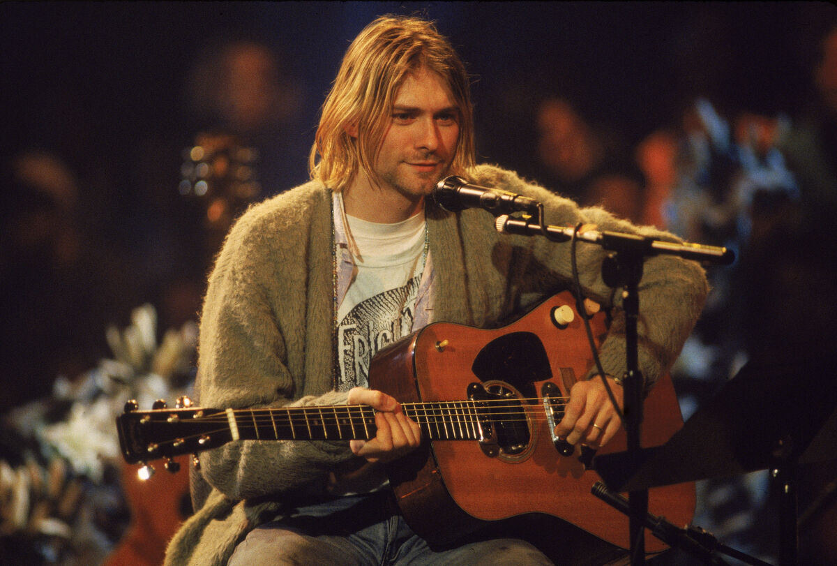 Kurt Cobain performs with his group Nirvana at a taping of the television program 'MTV Unplugged,' New York, in 1993. (Photo by Frank Micelotta/Getty Images) Kurt Cobain performs with his group Nirvana at a taping of the television program 'MTV Unplugged,' New York, in 1993. (Photo by Frank Micelotta/Getty Images)