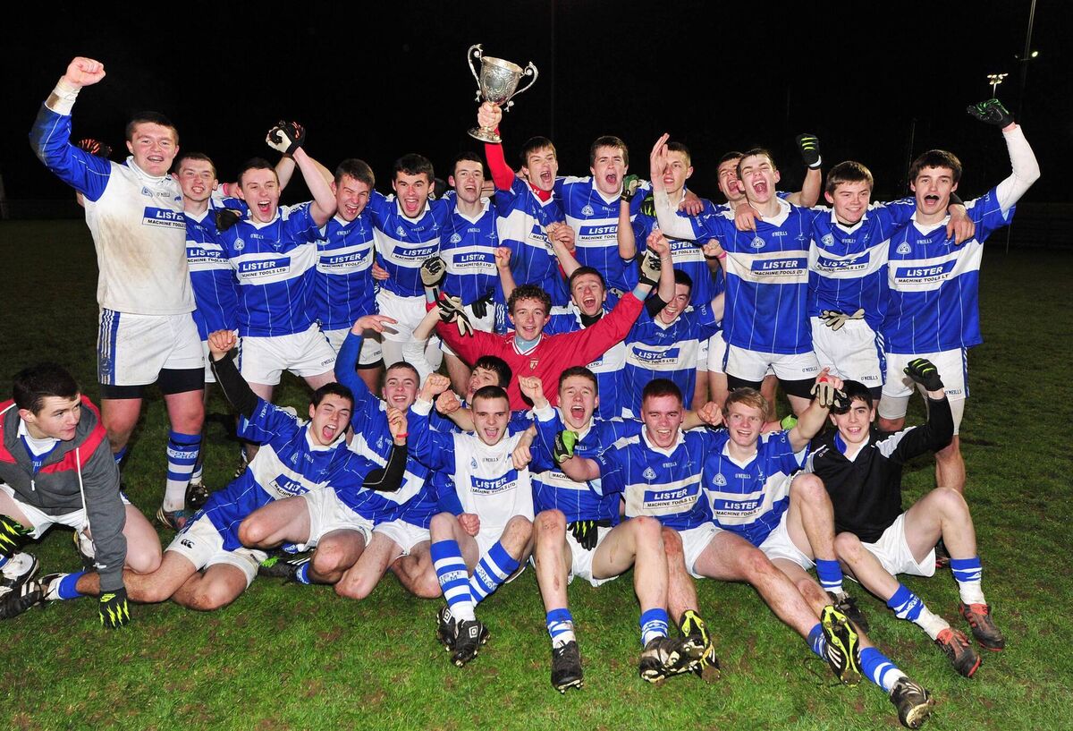 Coláiste Choilm players celebrate their victory over De La Salle Macroom in the Simcox Cup final at CIT in 2014. Picture: Denis Minihane Coláiste Choilm players celebrate their victory over De La Salle Macroom in the Simcox Cup final at CIT in 2014. Picture: Denis Minihane