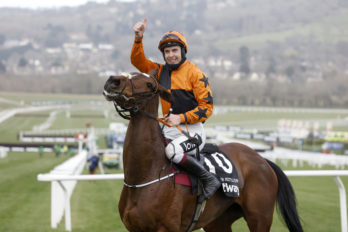 Aidan Coleman on Put The Kettle On celebrates winning