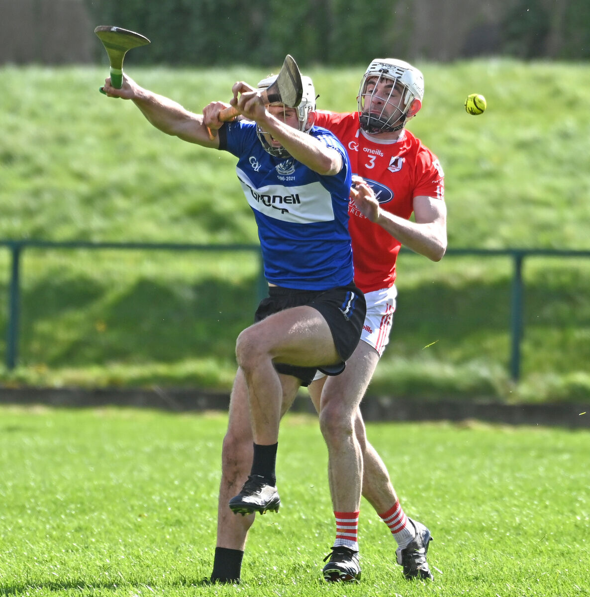 Sarsfields' Ben Nodwell and Charleville's Jack Buckley vie for possession. Picture: Eddie O'Hare