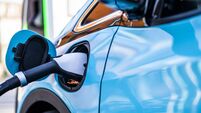 Electric cars seen during the charging