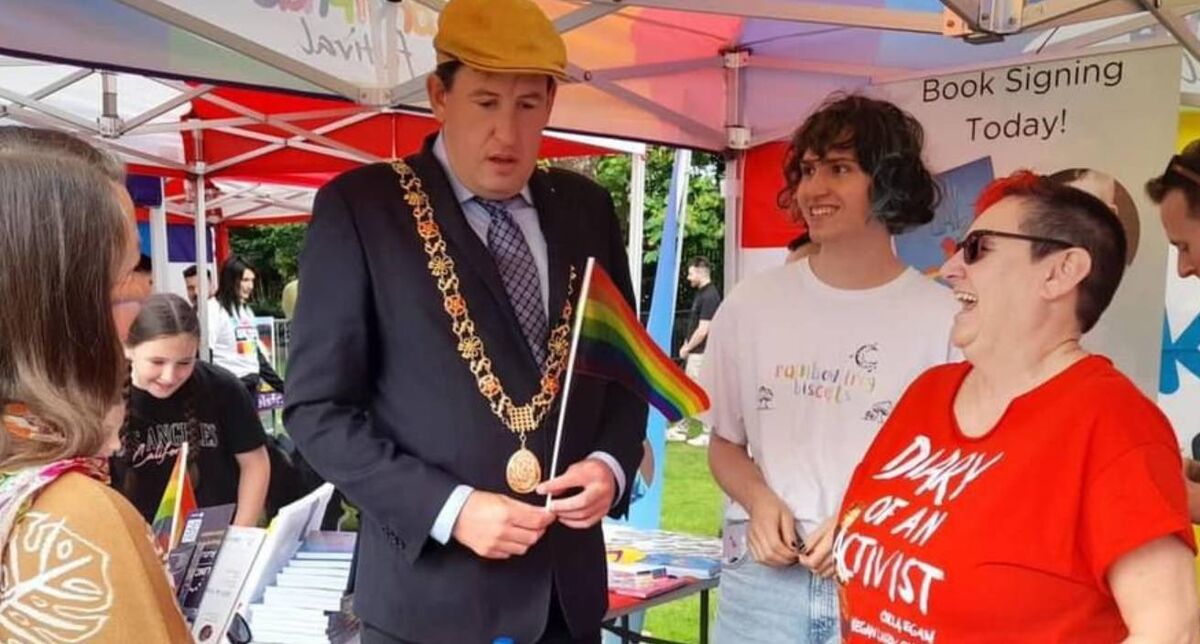 Cork Lord Mayor visiting Cork LGBT Archive Stand Cork Pride Family Fun Day August 2023. Cork Lord Mayor visiting Cork LGBT Archive Stand Cork Pride Family Fun Day August 2023.