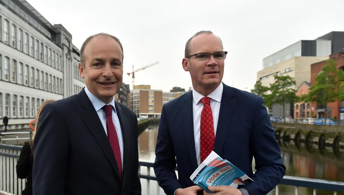 Simon Coveney and Michéal Martin canvassing for the Eight Amendment referendum. Simon Coveney and Michéal Martin canvassing for the Eight Amendment referendum.