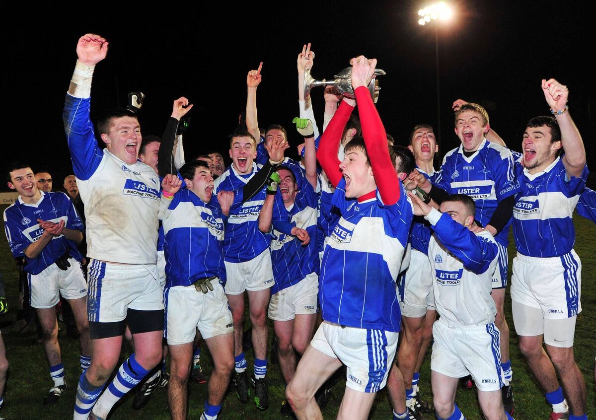 Coláiste Choilm players celebrate winning the Simcox Cup in 2014. Picture: Denis Minihane Coláiste Choilm players celebrate winning the Simcox Cup in 2014. Picture: Denis Minihane