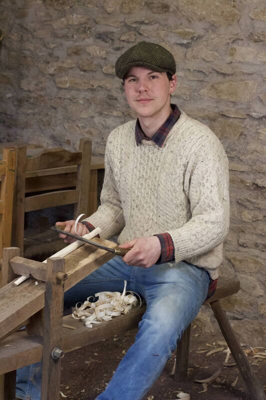 Craftsman Eoin Reardon in his workshop in Crossbarry, where he restores old tools and makes new furniture.