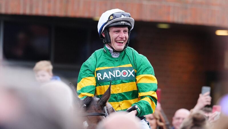 Jockey Paul Townend on I Am Maximus after his victory. Picture: Peter Byrne/PA Wire. Jockey Paul Townend on I Am Maximus after his victory. Picture: Peter Byrne/PA Wire.