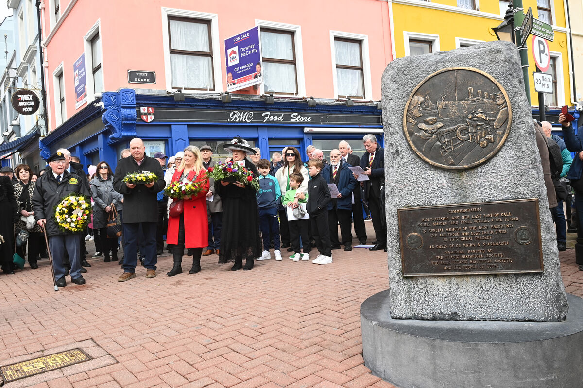  The people of Cobh commemorated the 112th anniversary of the sinking of Titanic on Sunday Pic Larry Cummins
