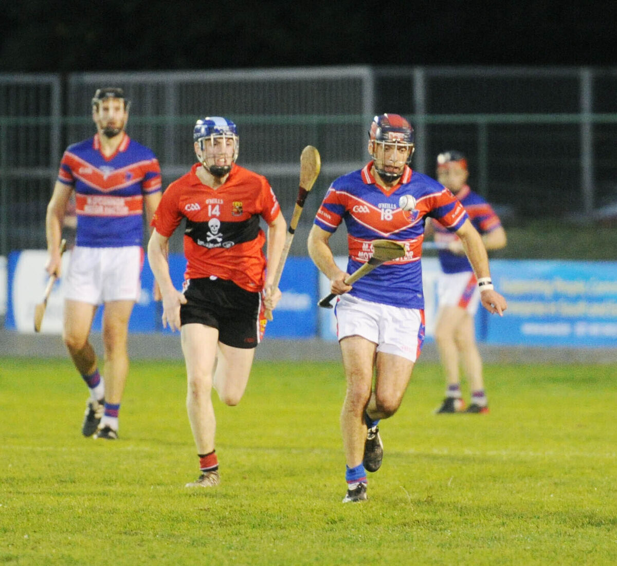 Pat Fitzgerald of Erin's Own gets away from UCC's Darragh Holmes in the Cork SHC in 2018. 