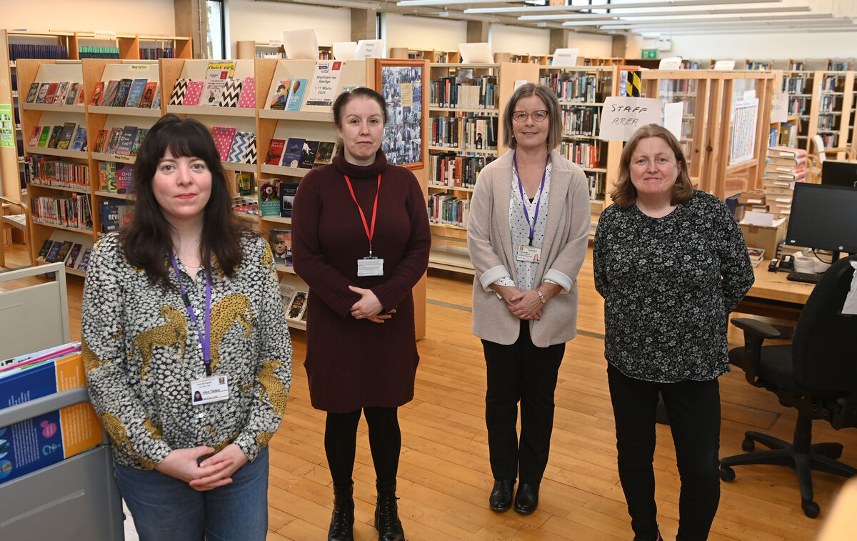 Staff Alice Tanguy, library assistant; Margaret Ginnifer, library assistant; Deirbhile Dennehy, executive librarian and Fionuala Ronan, library staff officer at Tory Top library in Ballyphehane. Picture; Eddie O'Hare Staff Alice Tanguy, library assistant; Margaret Ginnifer, library assistant; Deirbhile Dennehy, executive librarian and Fionuala Ronan, library staff officer at Tory Top library in Ballyphehane. Picture; Eddie O'Hare