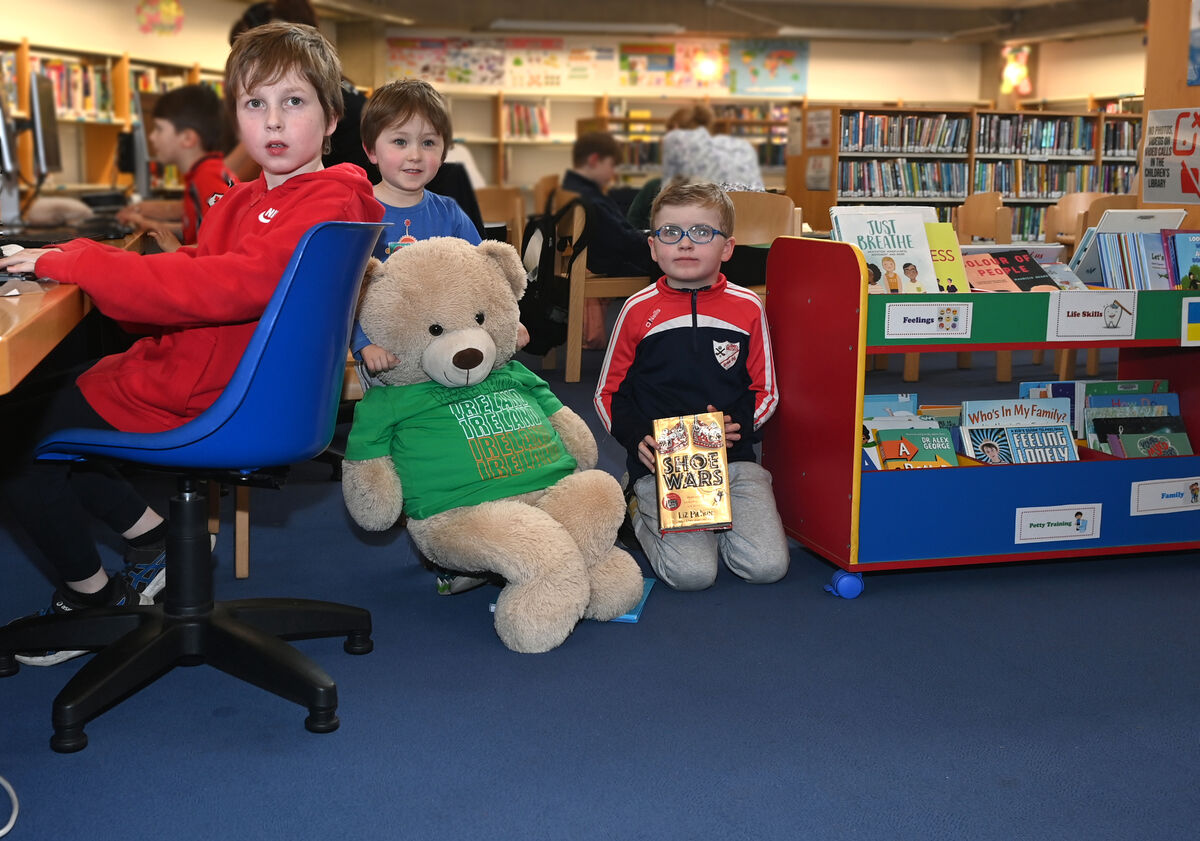 Fionn, Oscar and Sean Kenny from The Lough on a visit to Tory Top library in Ballyphehane. Picture; Eddie O'Hare Fionn, Oscar and Sean Kenny from The Lough on a visit to Tory Top library in Ballyphehane. Picture; Eddie O'Hare