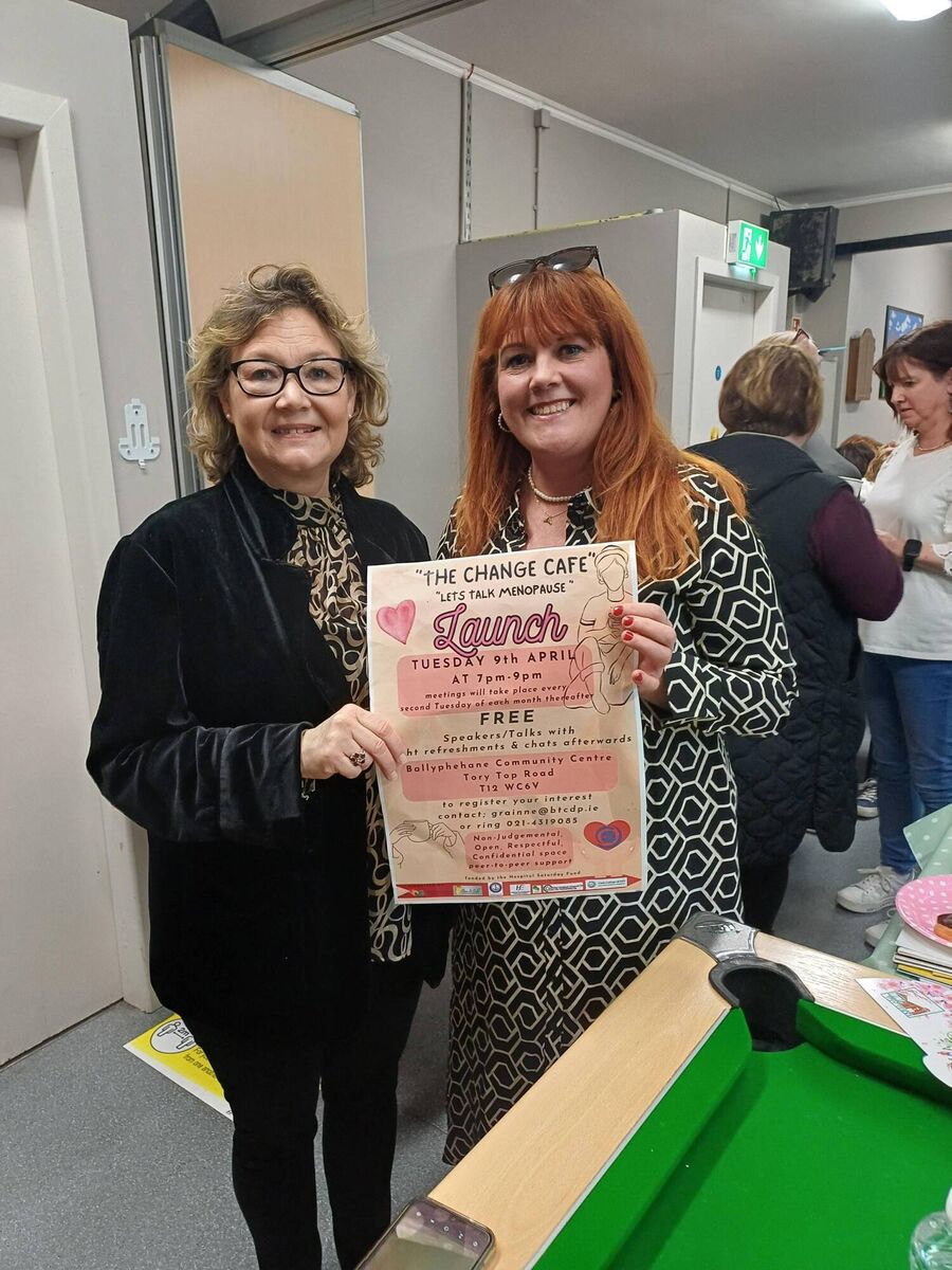 Carol Murphy, Hospital Saturday Fund and Grainne O'Connell Walsh, Ballyphehane Togher Community Development Project at the launch of The Change Cafe.