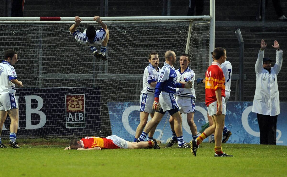 Kildorrery celebrate after beating Éire Óg in the IFC semi-final at Páirc Uí Rinn in 2010. Picture: Eddie O'Hare